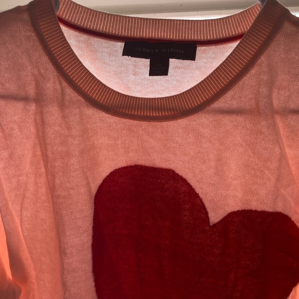 Tommy Hilfiger Red Heart Crew Neck Sweater